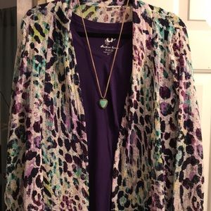 Casual long sleeve Top with lite weight cardigan.
